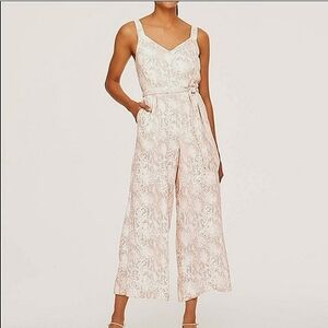LOFT Pink Snakeskin Wide Leg Jumpsuit
